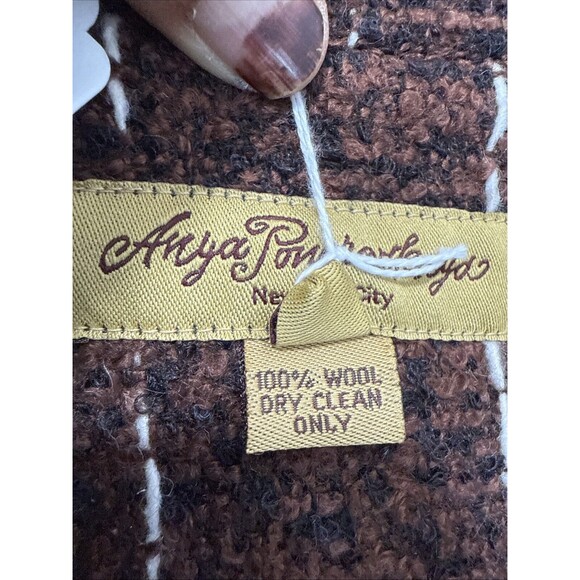 Anya Ponorovskaya Trench‎ Coat Womens 8 Wool Tweed Jacket - Picture 9 of 11